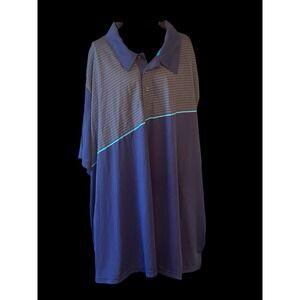 KS Sport Polo Shirt Mens Size 6XL Blue Short Sleeve Golf NWT